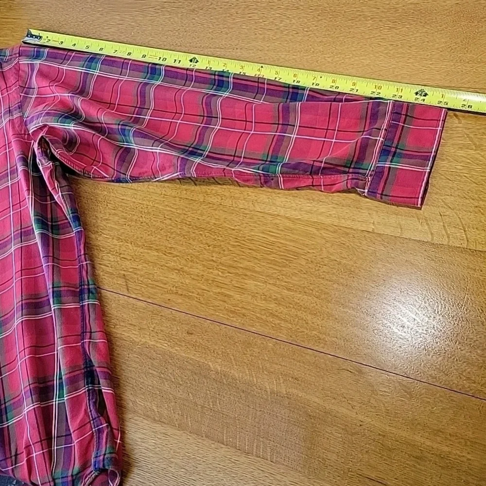 Ralph Lauren Blue Label Dress Shirt Red Plaid Long Sleeve Mens Size Large